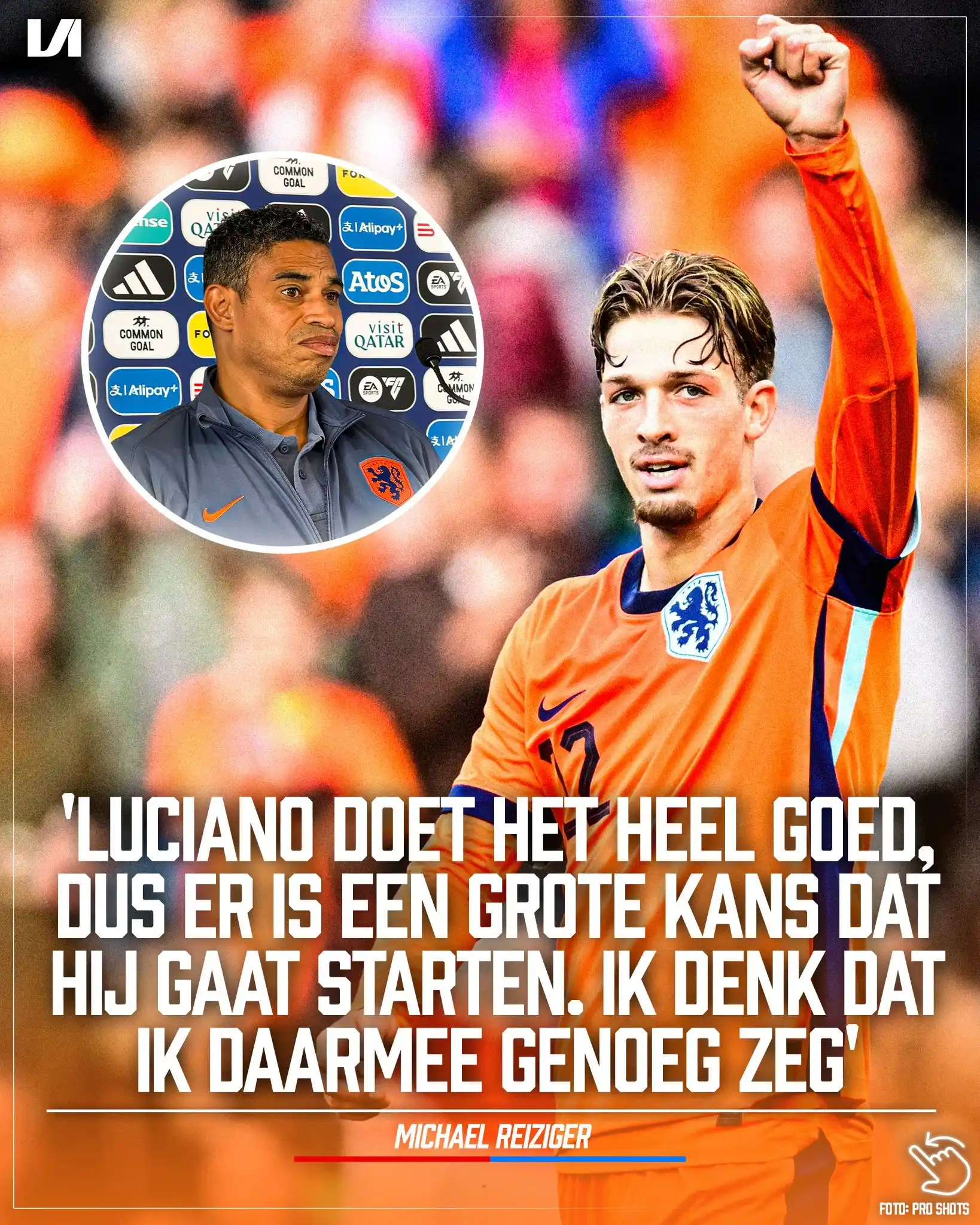 Image from Voetbal International: 🦁 Luciano Valente lijkt zondagavond een basisplek te krijgen bij Jong...
