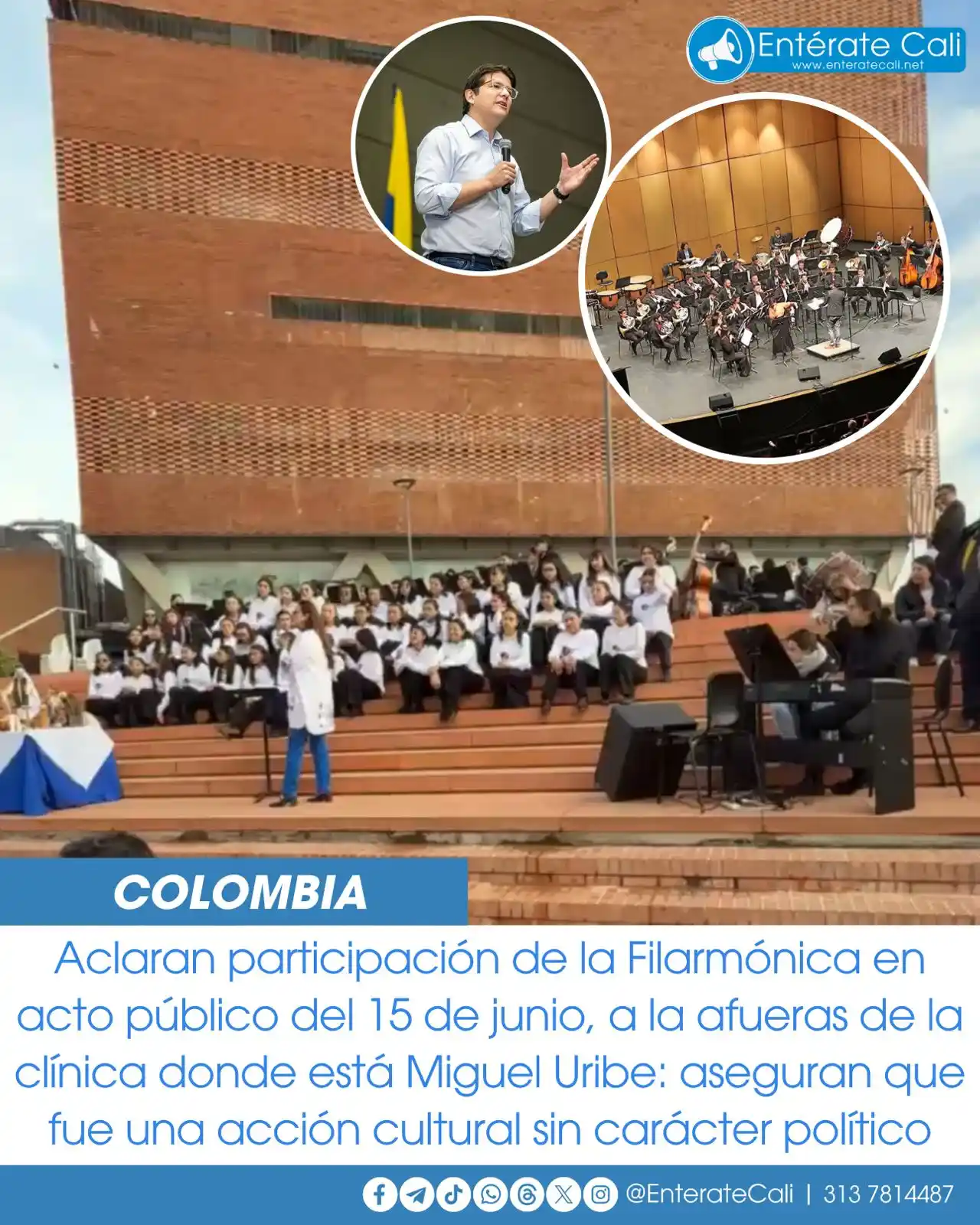 Image from Entérate Cali: Luego de presentarse en las afueras de la Clínica Santa Fe, donde se e...