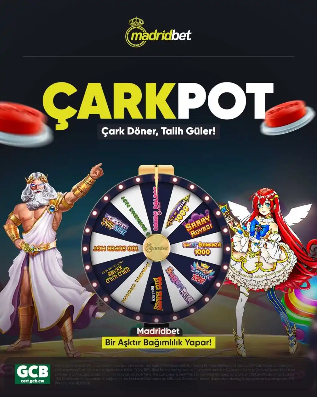 Image from MADRİDBET OFFICIAL ACCOUNT: *🎉MADRİDBET’TE YENİ ÖZELLİK: ÇARKPOT AKTİF! 🎉* 🎁 Sürpriz ödülleri ...