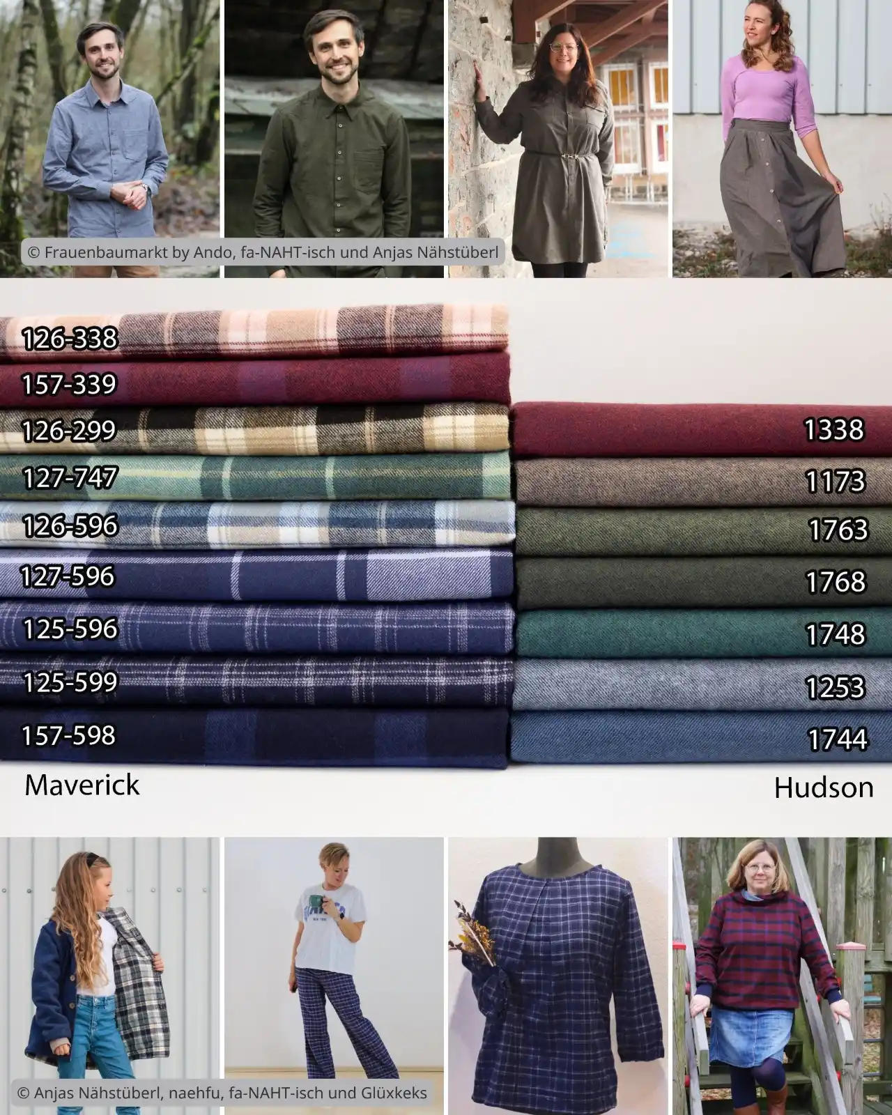 Image from Swafing Stoffe: Maverick und Hudson sind angeraute Flanell-Stoffe, wunderbar weich im ...