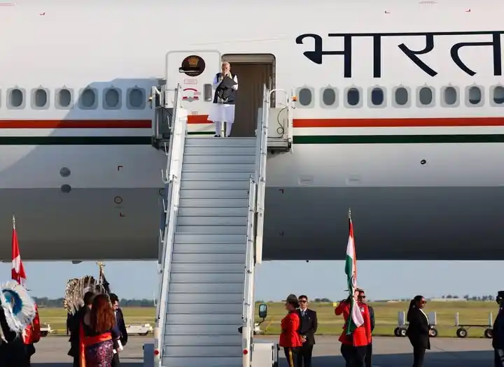 Image from BJP Chhatisgarh: PM Modi Ji arrived in Calgary, Canada, for the G7 Summit. He will enga...