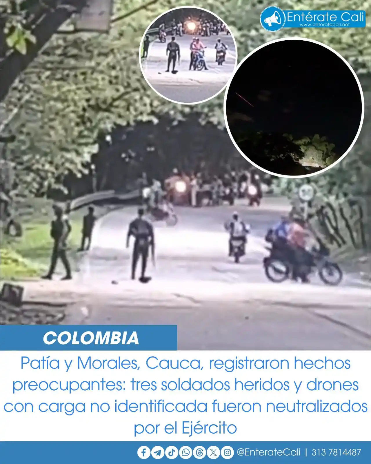 Image from Entérate Cali: Preocupación por nuevos hechos en el Cauca  Tres uniformados del Ejérc...