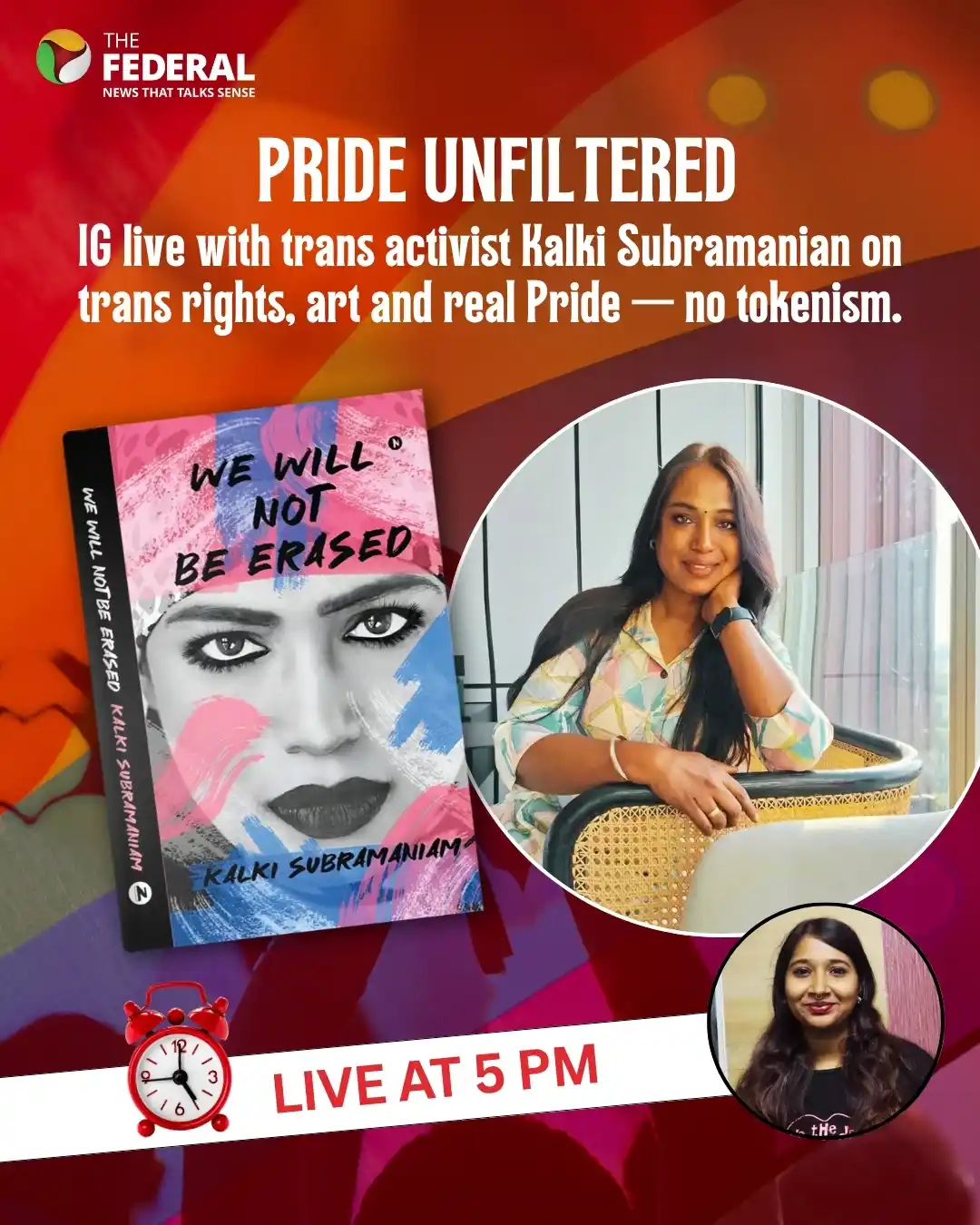 Image from The Federal: Pride Unfiltered | Join us at 5 PM on Instagram today as artist & auth...