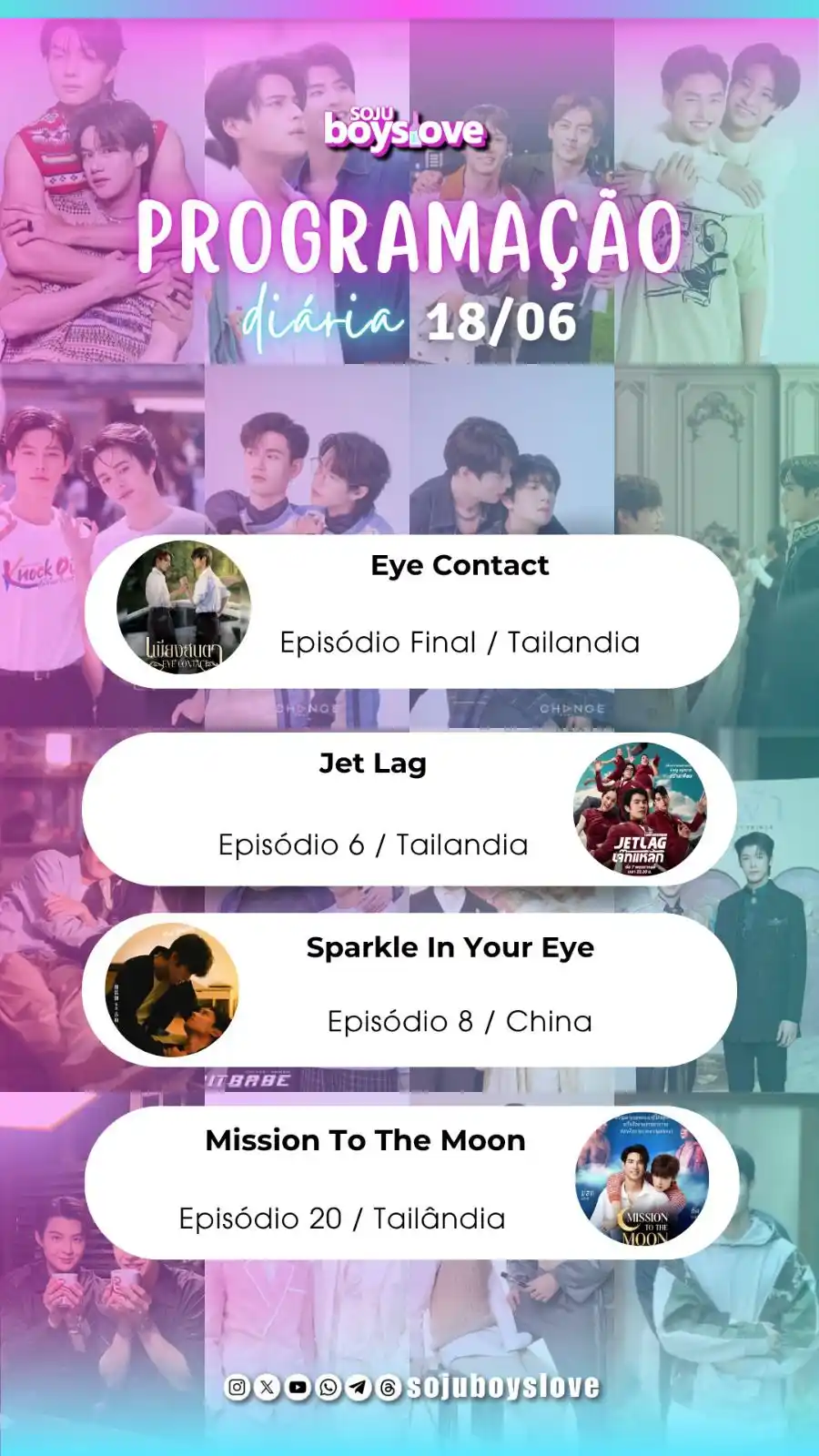 Image from Soju BoysLove: Programação da nossa quarta-feira, 18 de junho! ✨  E vamos nos despedi...