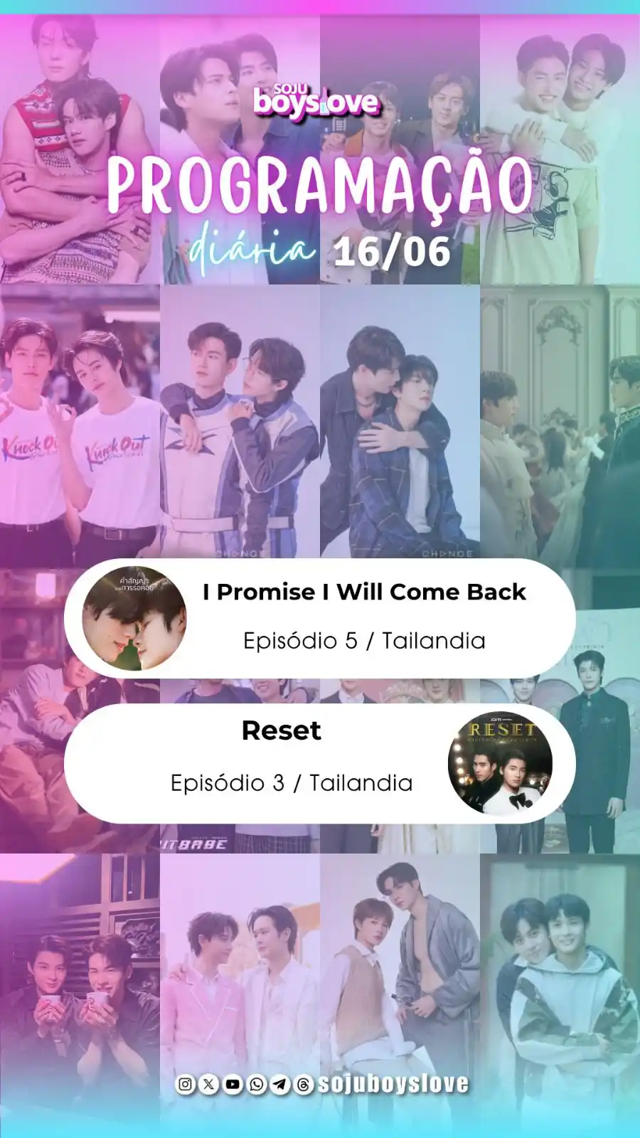 Image from Soju BoysLove: Programação desta segunda-feira, 16/06/2025 ✨💜  <a class="text-blue-5...