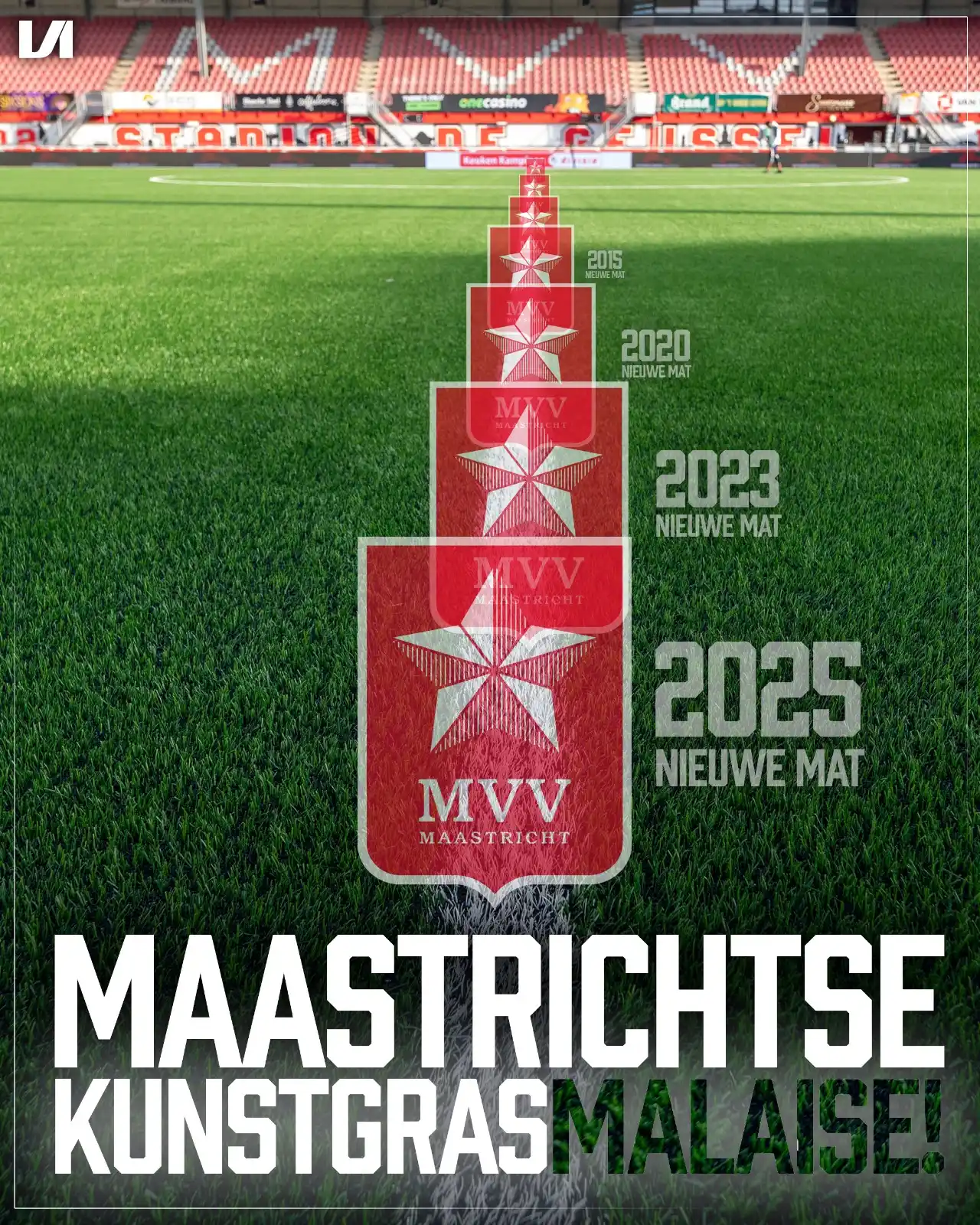 Image from Voetbal International: Slecht nieuws voor MVV: de kunstgrasmat is afgekeurd door de KNVB❌. Da...