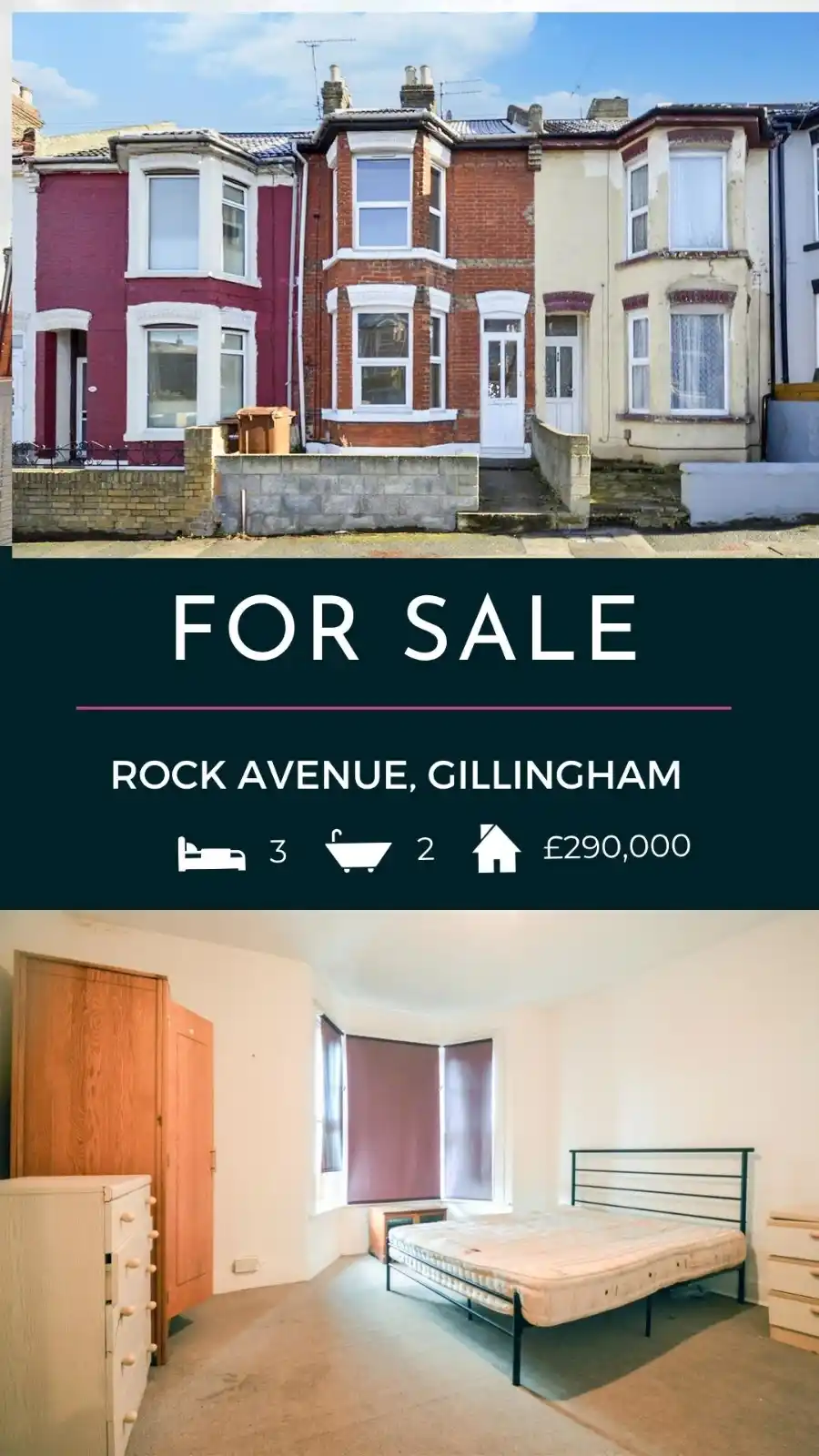 Image from Property in Kent: 🏡 Spacious 3-Bedroom Home in Gillingham – £290,000 📍 Rock Avenue | �...