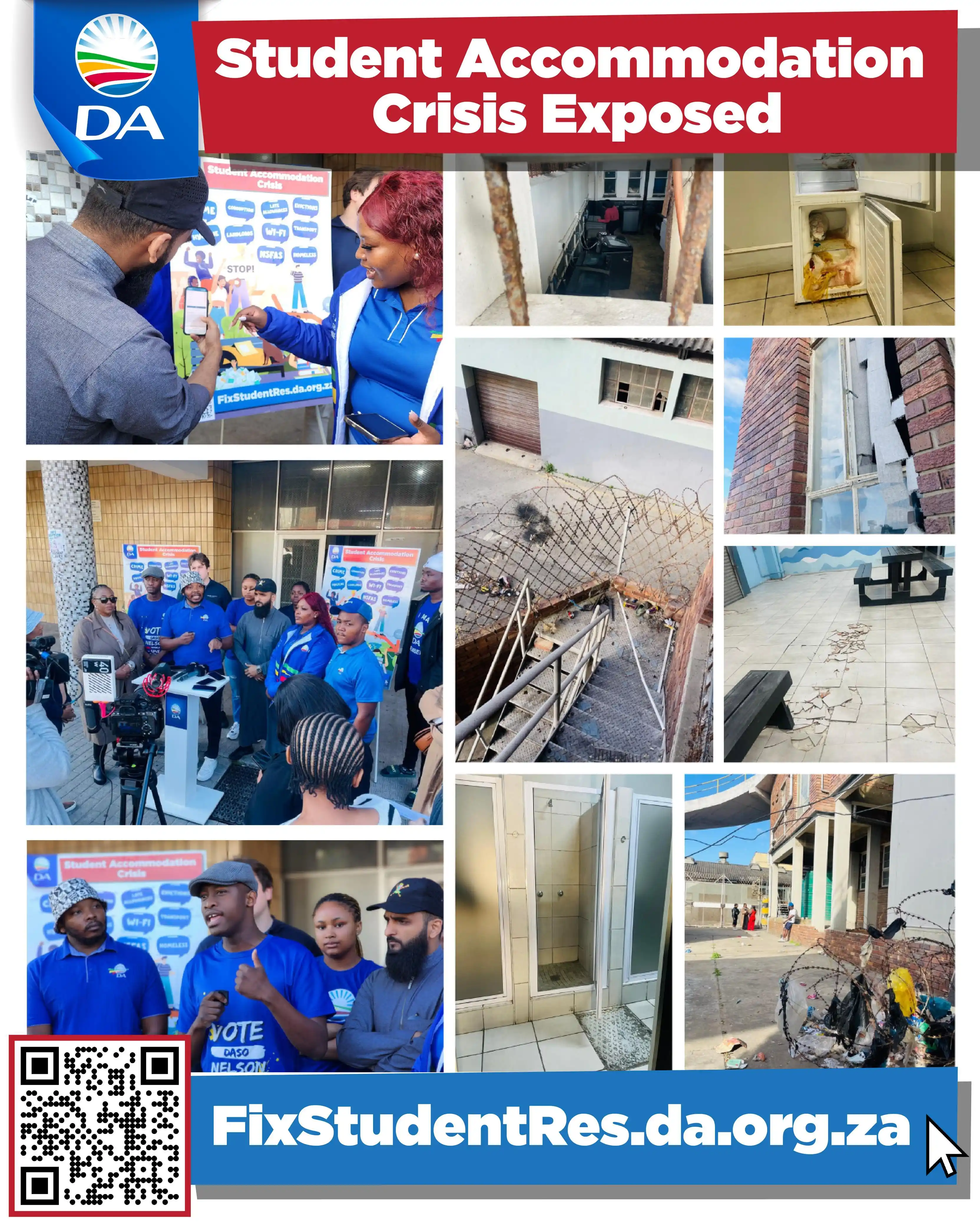 Image from Democratic Alliance: 🏠 The DA is stepping up in the fight for safe, dignified student acco...