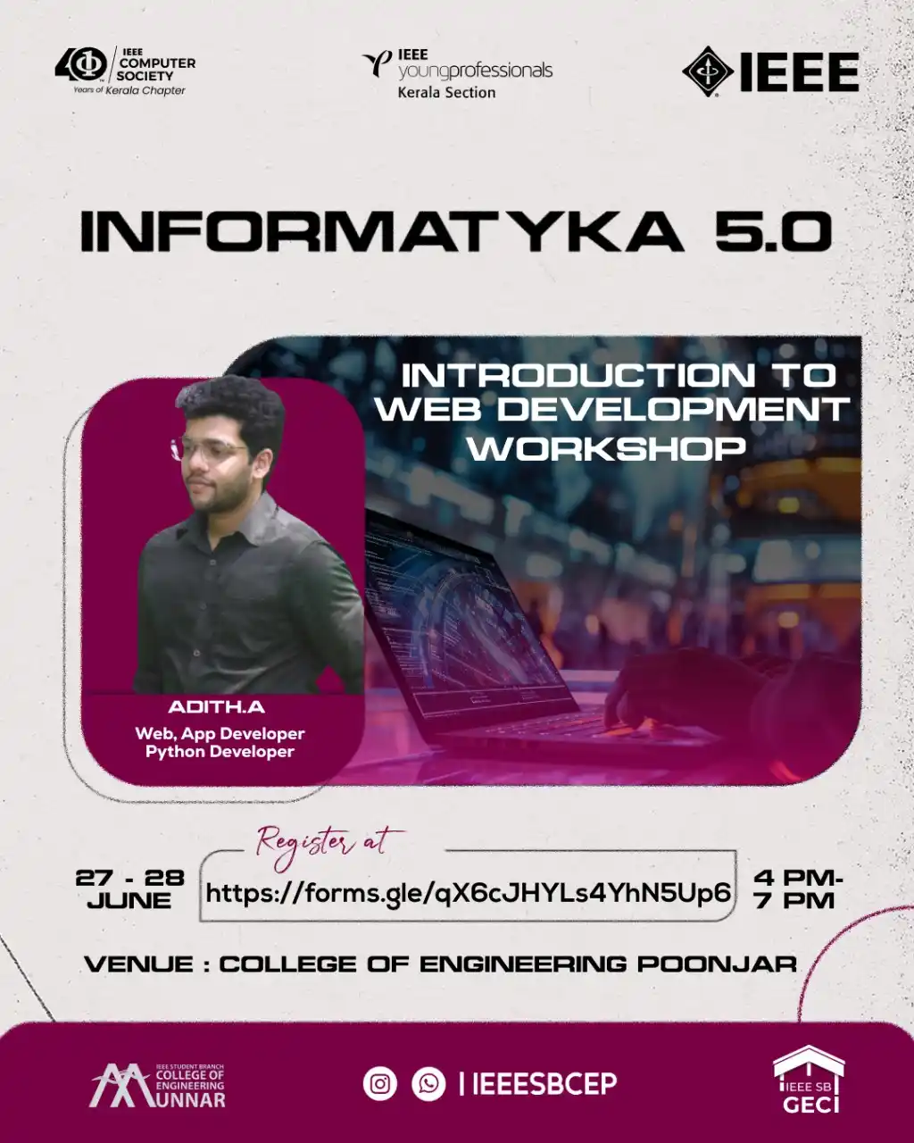 Image from IEEE Computer Society Kerala Chapter: The future belongs to those who build it—one line of code at a time." ...