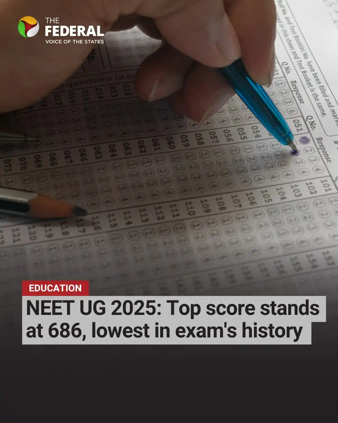 Image from The Federal: The increased difficulty level of the examination is said to be the re...