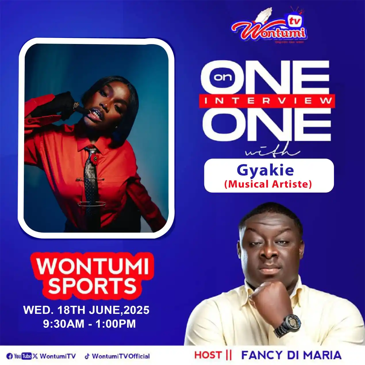 Image from FANCY DI MARIA(The Sportsgod): Today, Gyakie is our special guest on Wontumi Sports Buffet.  <a class...
