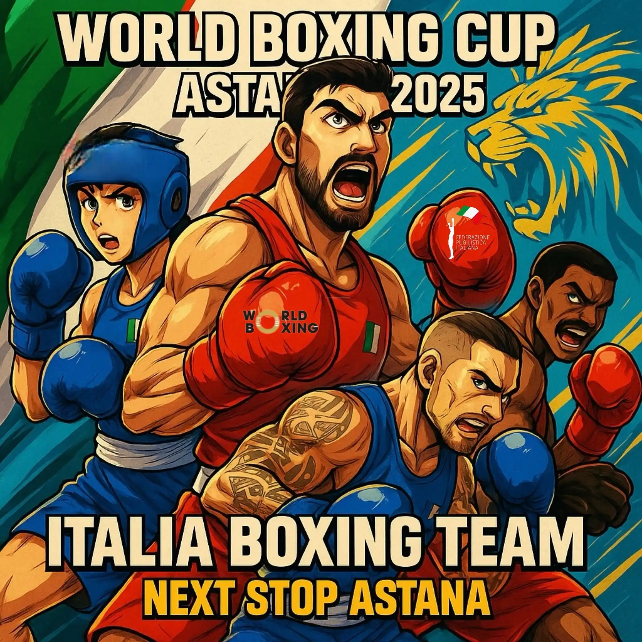 Image from Federazione Pugilistica Italiana: 🥊World Boxing Cup - Astana 2025 🇰🇿  🏟️ Astana, 28 Giugno / 7 Lugli...