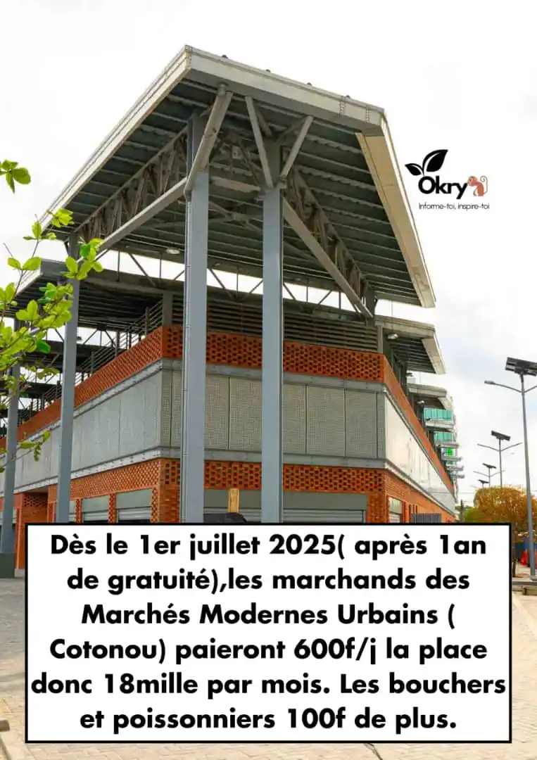 Image from Nouvel ETALON: 🇧🇯 *Bénin/ Nouveau Marché Moderne de Cotonou: Le loyer mensuel fixé ...