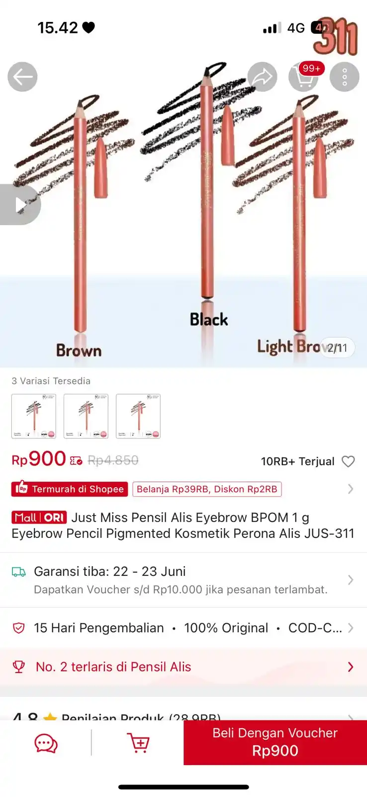 Image from SHOPEE DISKON ✅: Dijamin puas, harga segini mana lagi! 😊   https://s.shopee.co.id/1LU9...