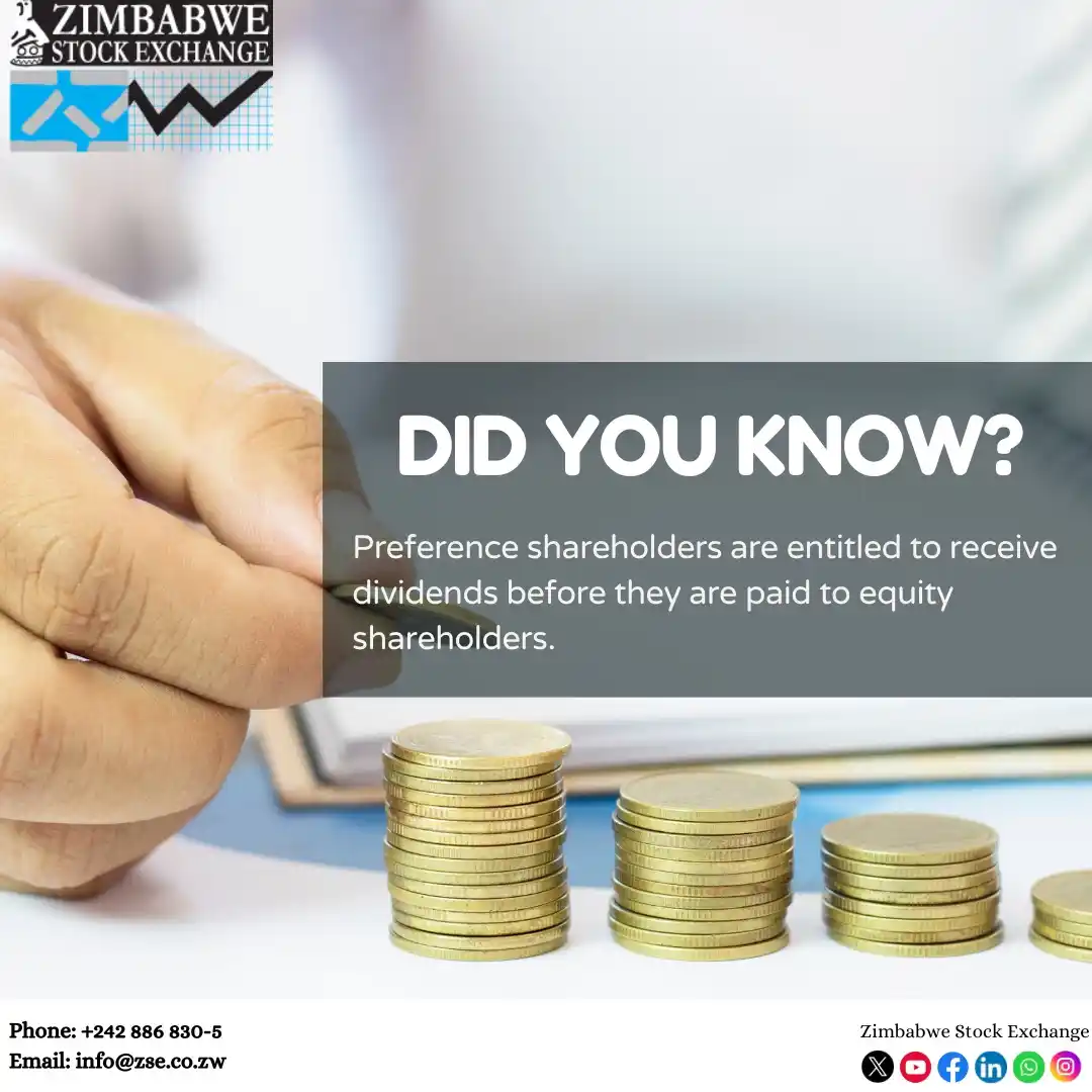 Image from Zimbabwe Stock Exchange(ZSE): Do you know the rights of preference shareholders? Visit www.zse.co.zw...