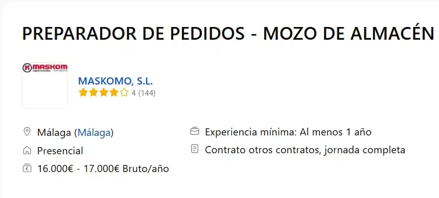 Image from ÁLORACTIVA (IU): 💼 | *EMPLEO* *PREPARADOR/A DE PEDIDOS - MOZO DE ALMACÉN* 📢 *Empres...