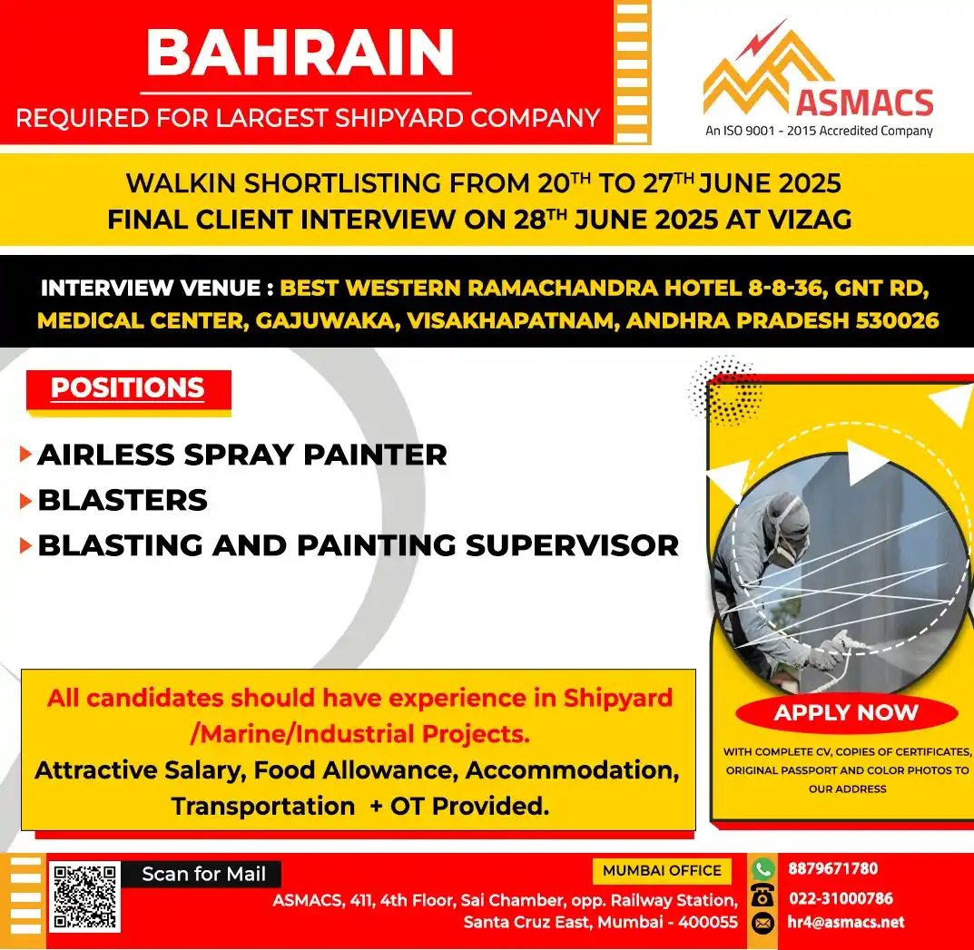 Image from Asmacs Jobs: 🌟Exciting BAHRAIN Opportunities! 🌟 ⚡ Shortlisting in Progress – Do...