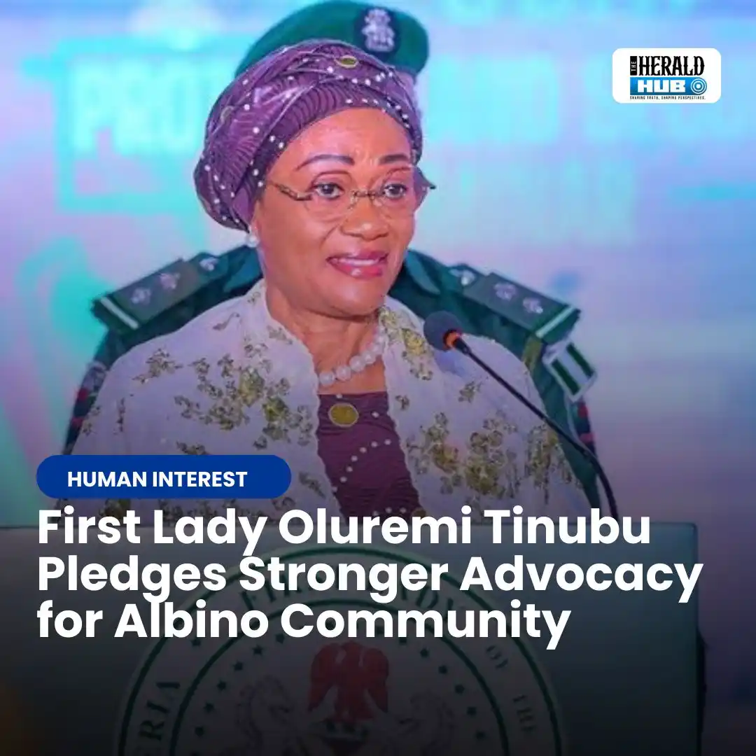 Image from The Herald Hub: *First Lady Oluremi Tinubu Pledges Stronger Advocacy for Albino Commun...
