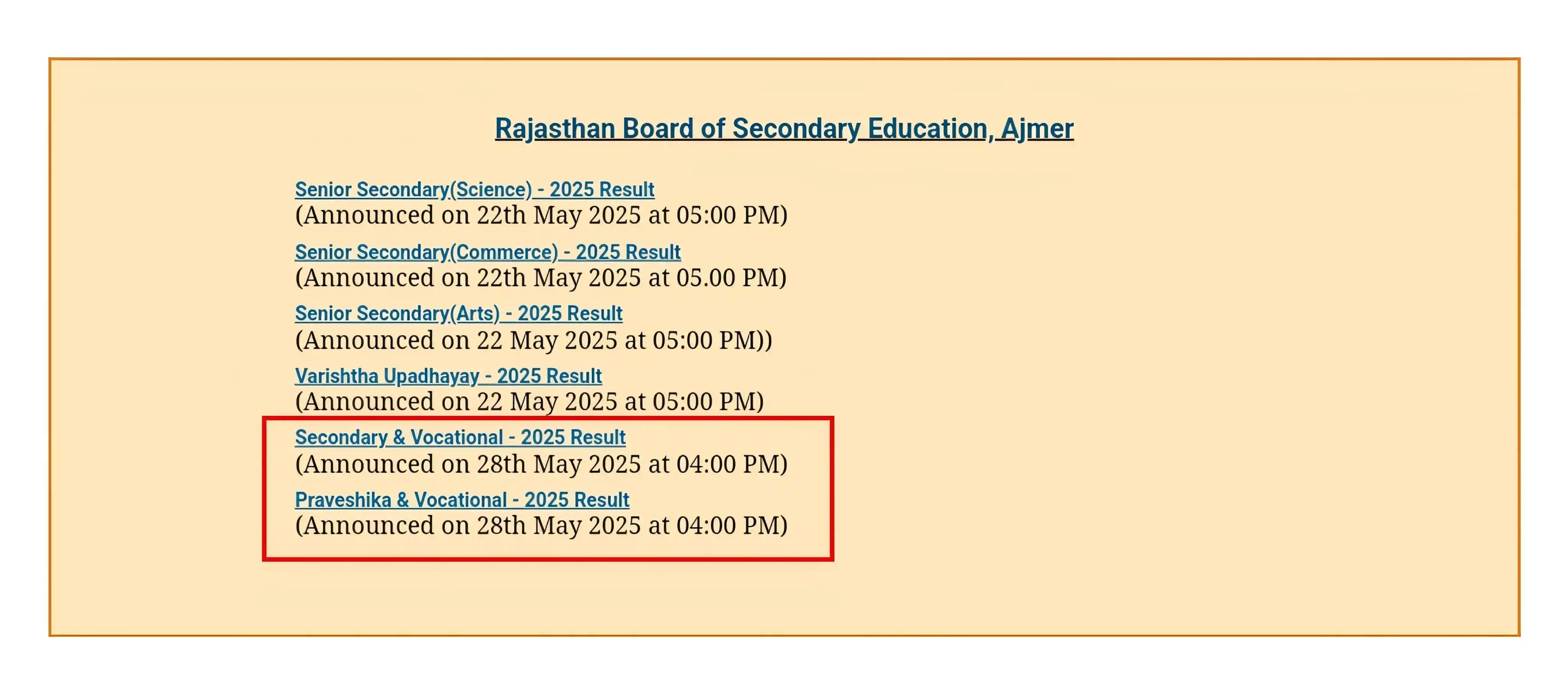 Image from राजस्थान शिक्षा विभाग: *🔥 Important Update.* *🧑🏻🏫 राजस्थान माध्यमिक शिक्षा बोर्ड (RBSE)...