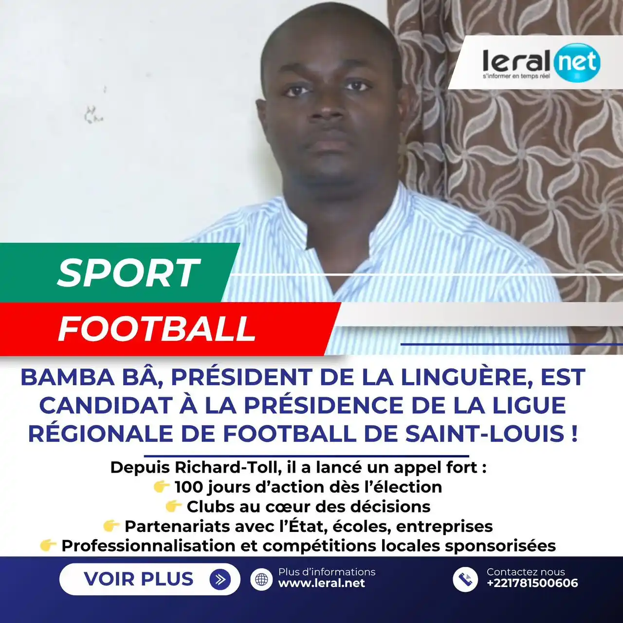 Image from Leral.Net : 📢 Officiel ! Bamba Bâ, président de la Linguère, est candidat à la pr...