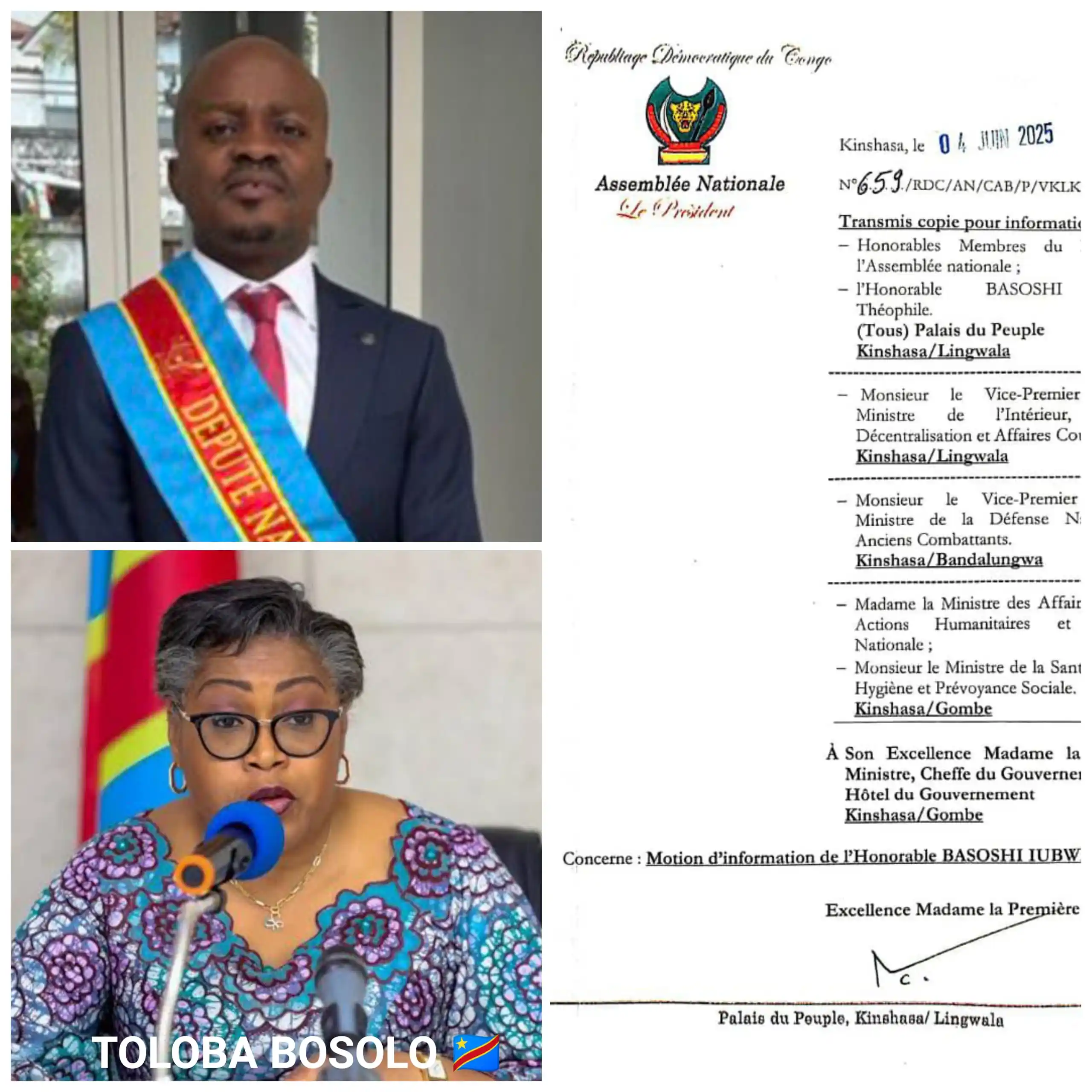 Image from TOLOBA BOSOLO: RDC 🇨🇩 - Assemblée Nationale : L'Honorable BASOSHI IUBWE Théophile...