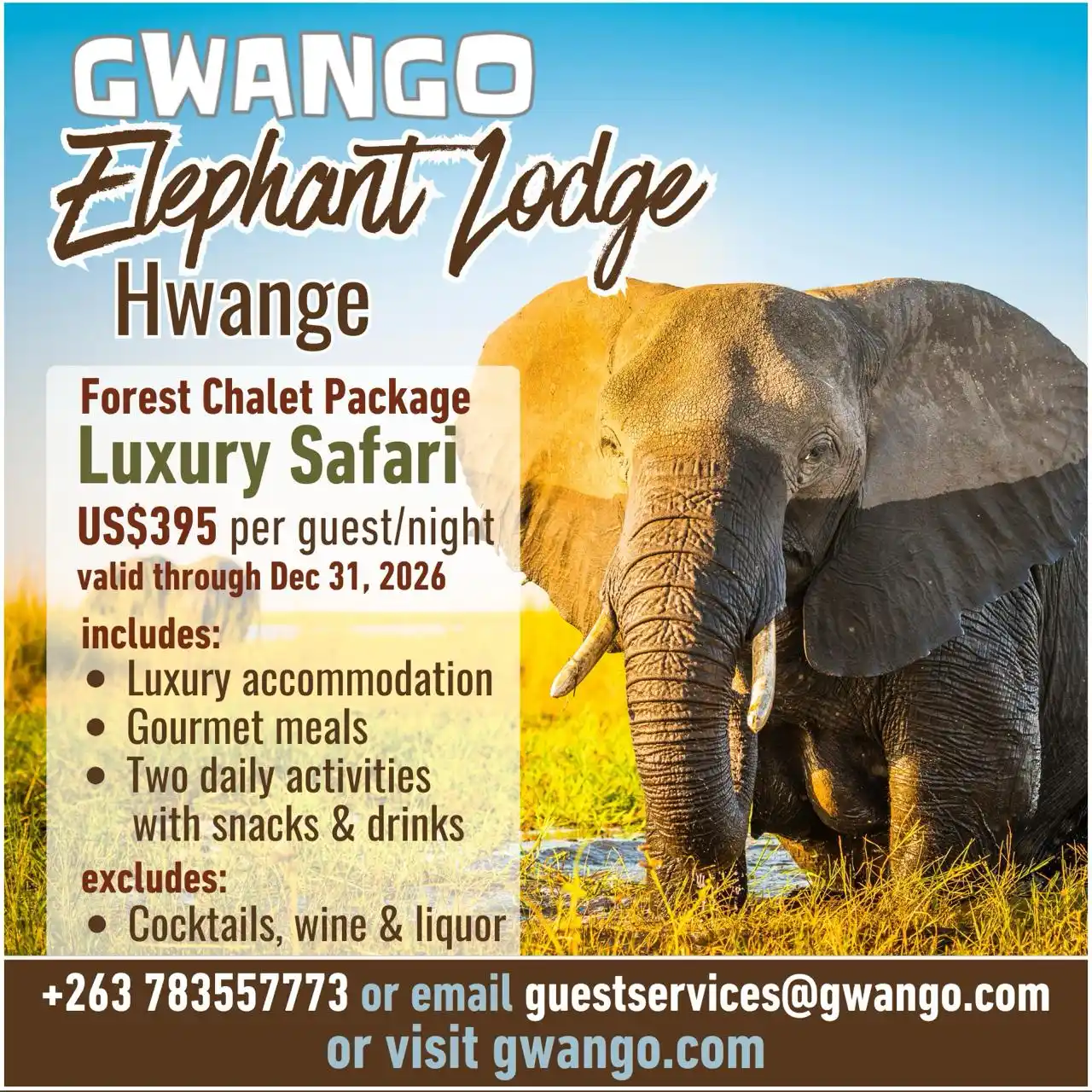 Image from Gwango Africa: The wilderness of Hwange National Park is vast! Stay 3 nights in a lux...