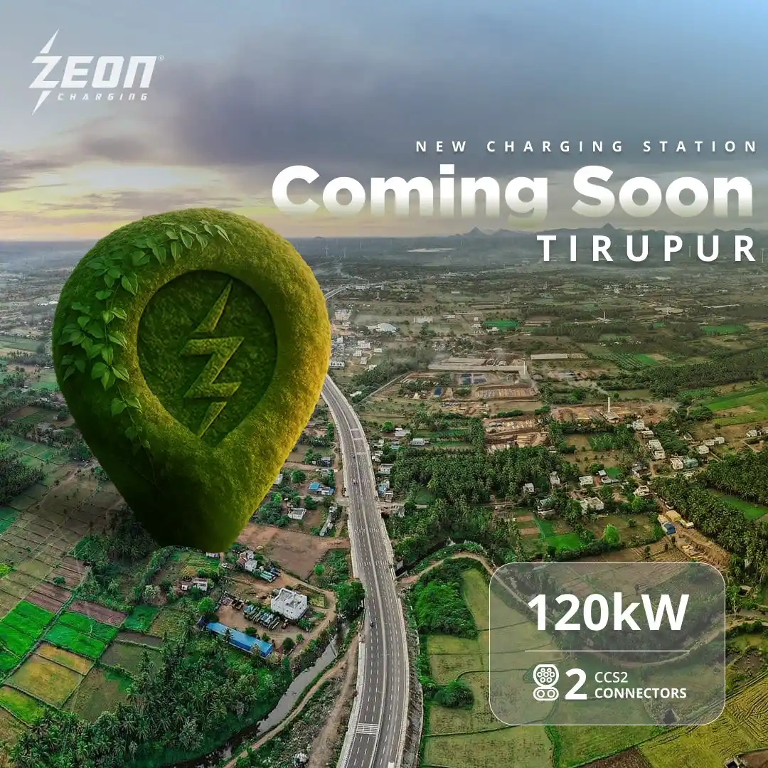 Image from Zeon Charging : Tirupur, your new EV pit stop is loading… ⏳  Big power is landing soon...