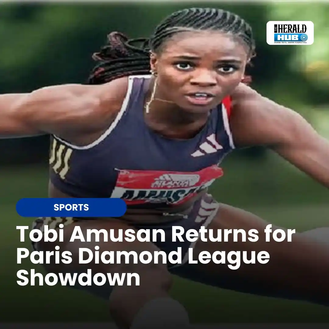 Image from The Herald Hub: *Tobi Amusan Returns for Paris Diamond League Showdown* Nigeria’s spr...