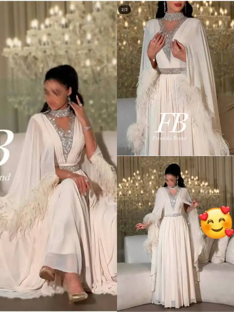 Image from ESO Fashion ♥️👗: *عروسات صيف 2025 تألقي من شركتنا* قفطان عرايسي😍 شيفون اجنبي مبطن جو...