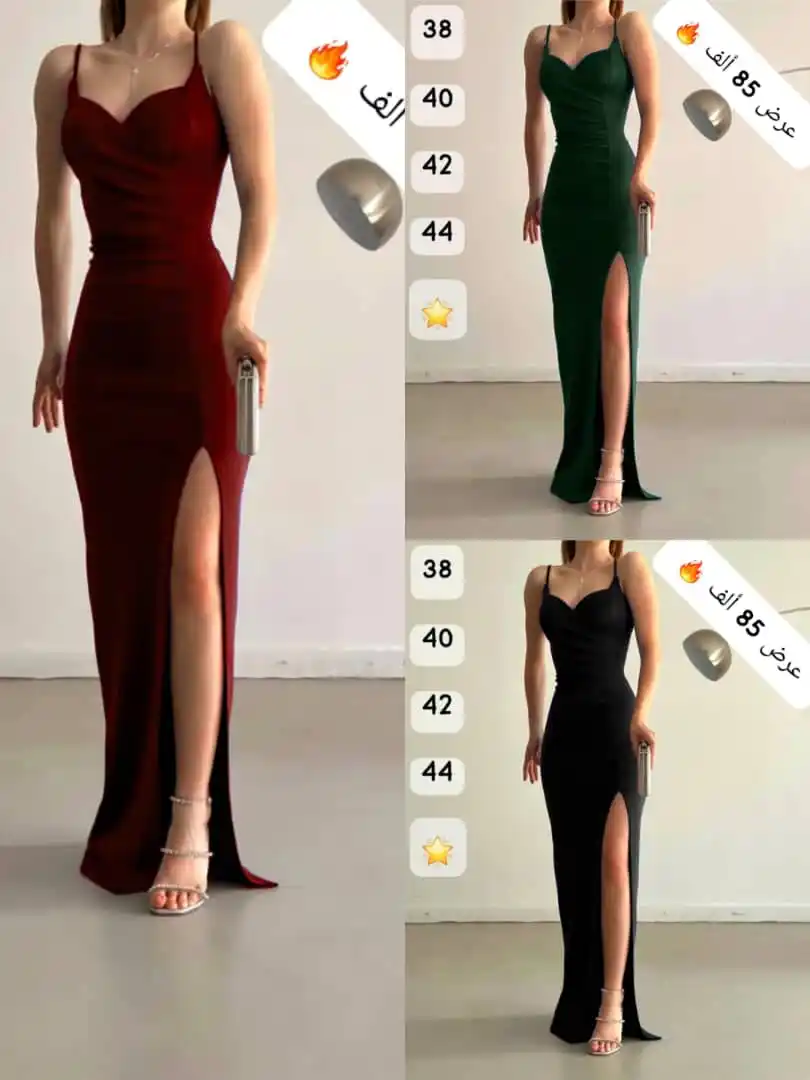 Image from ESO Fashion ♥️👗: السعر المبيع 85 ألف 🔥 طول الفستان 145 سم 🛑 فستان صيفي سادة بأروع ا...