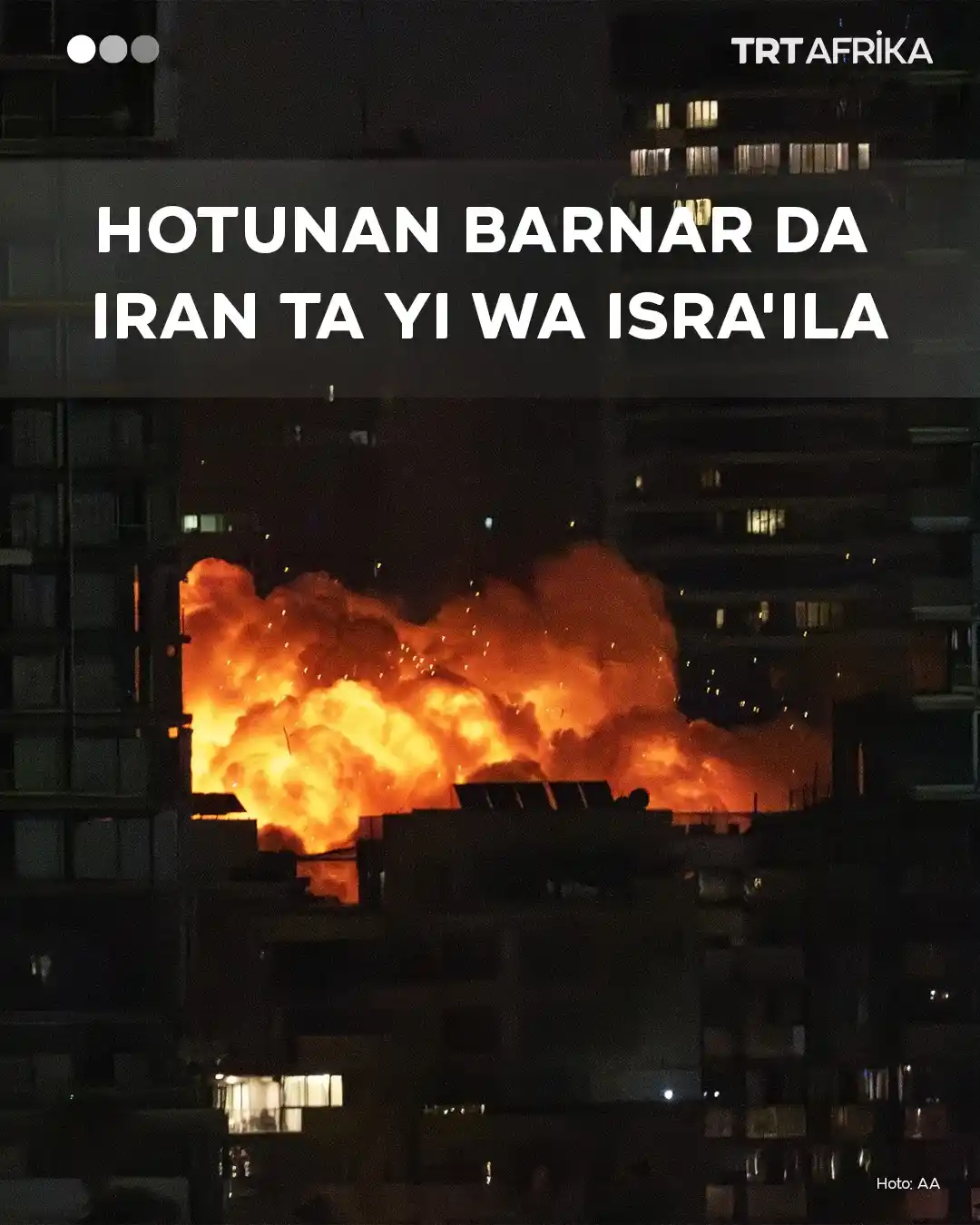 Image from TRT Afrika Hausa: Baƙin hayaƙi ya turnuƙe sararin samaniyar Tel Aviv bayan Iran ta ƙadda...