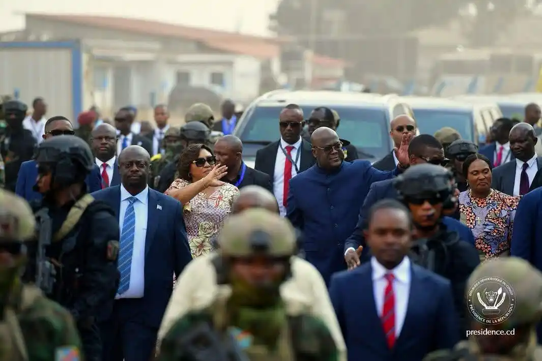Image from La Présidence de la République Démocratique du Congo 🇨🇩 : Ce lundi 9 juin en milieu de journée, le Président de la République Fé...