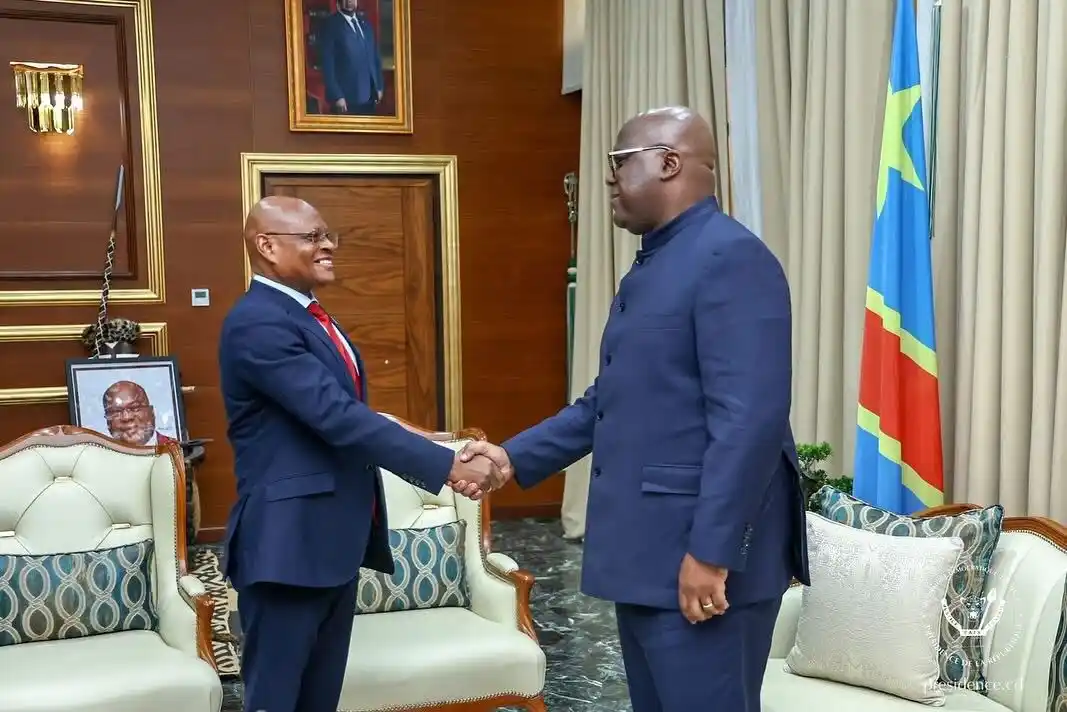 Image from La Présidence de la République Démocratique du Congo 🇨🇩 : Ce mardi à la Cité de l’Union africaine, à Kinshasa, le Président de l...