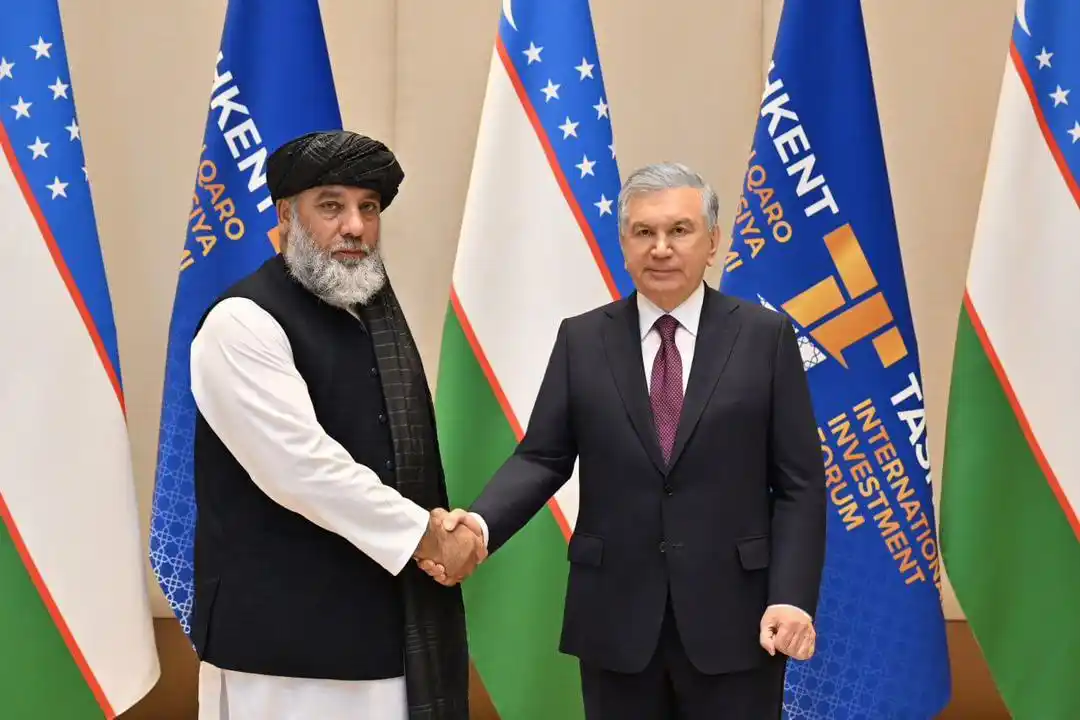Image from اخبار امارت اسلامی: دیدار وزیر صنعت و تجارت با رییس جمهور اوزبیکستان   نورالدین عزیزی، وزی...