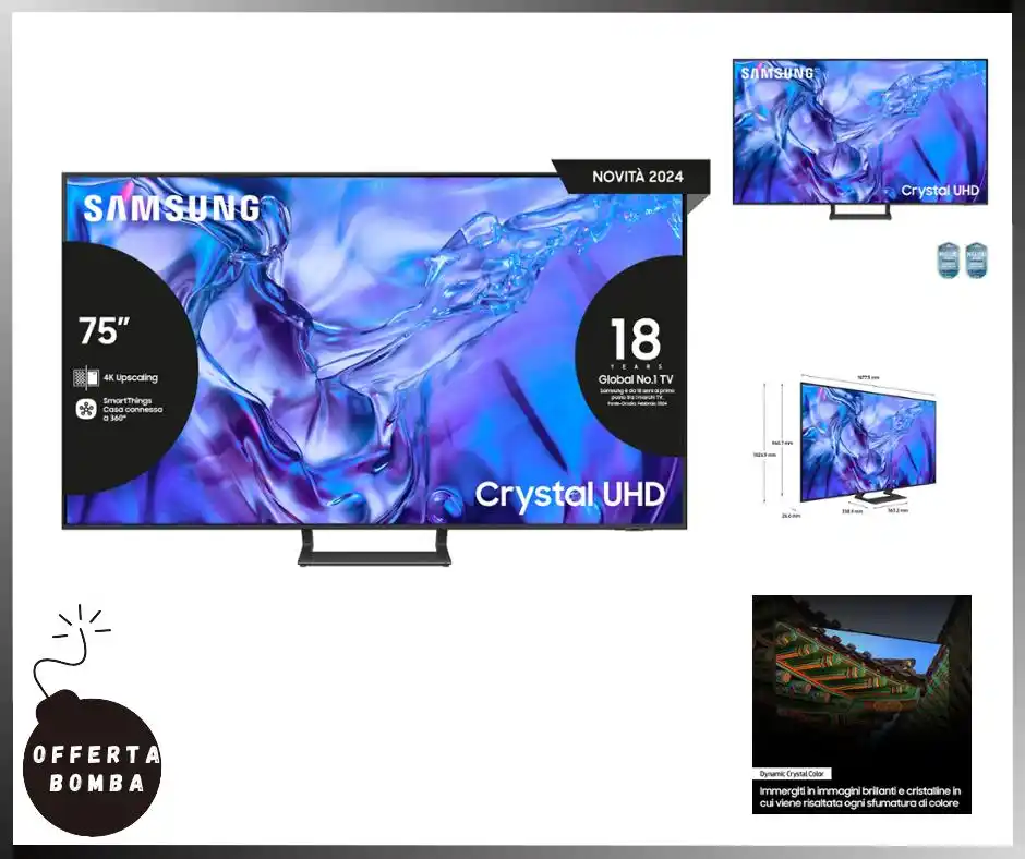 Image from Le Offerte di Joy: โโ๏ธ ๐๐๐๐๐๐ ๐ ๐ฝ๐๐๐ฝ๐ผ โ๏ธโ ๐ข *Smart TV Samsung UE75DU8570UXZ...