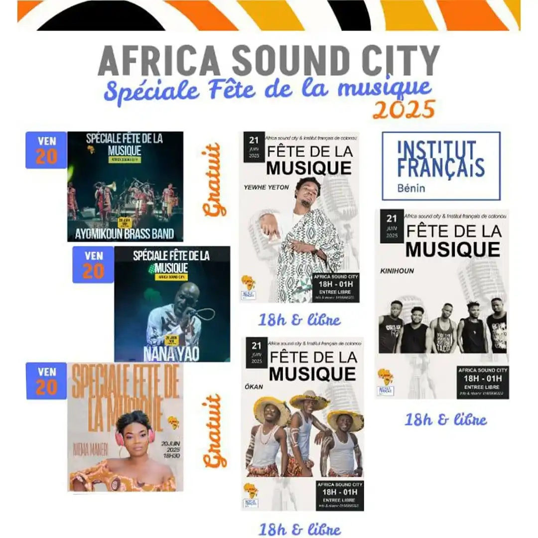 Image from LâInstitut français du BĂ©nin (IFB): đ¶ *FĂȘte de la Musique* PrĂ©parez-vous pour une deuxiĂšme soirĂ©e expl...