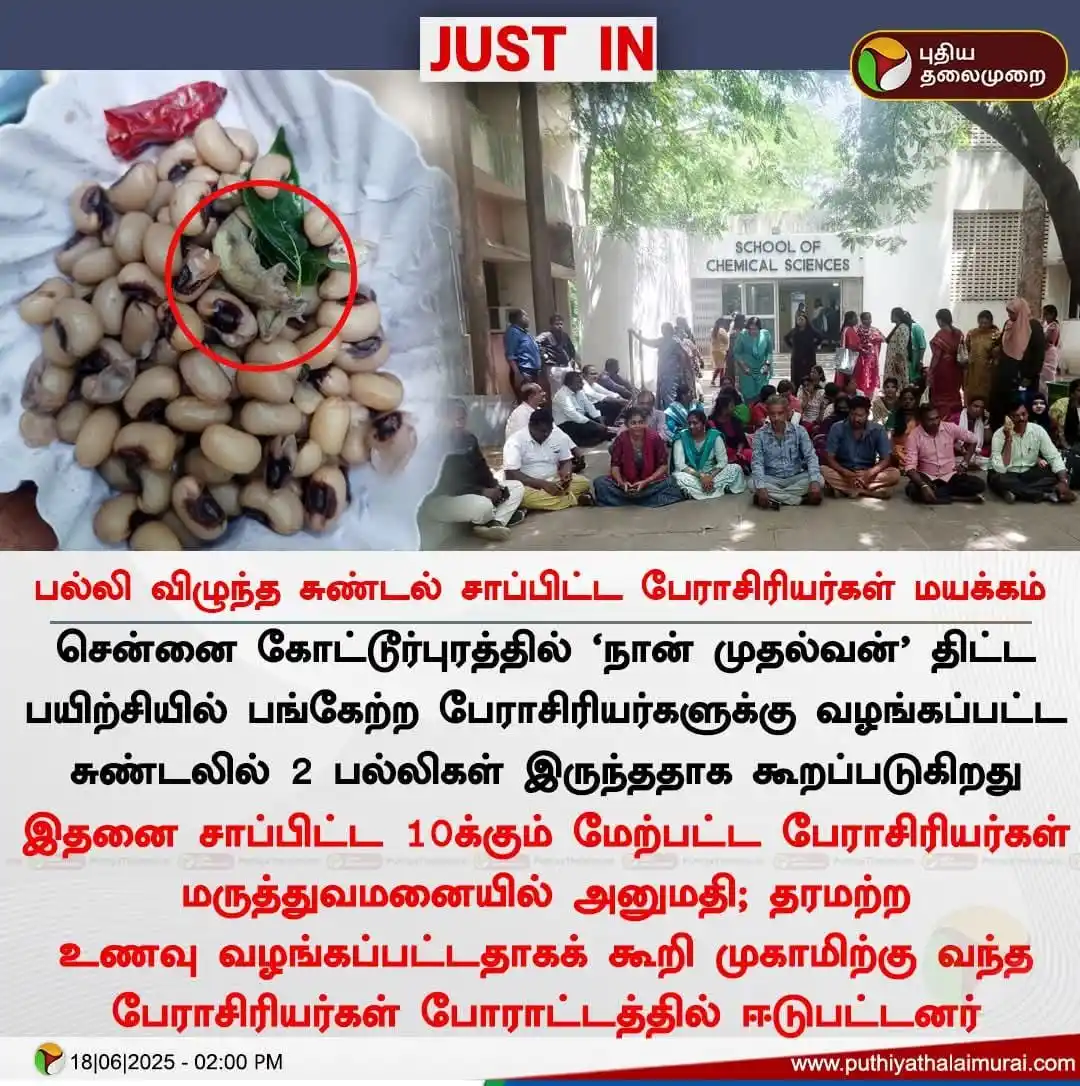 Image from தமிழக வெற்றிக் கழகம் | TVK: இவர்கள் எந்த அளவுக்கு மெத்தனம் காட்டுகிறார்கள். இன்று பல்லி.. நாளை உணவ...