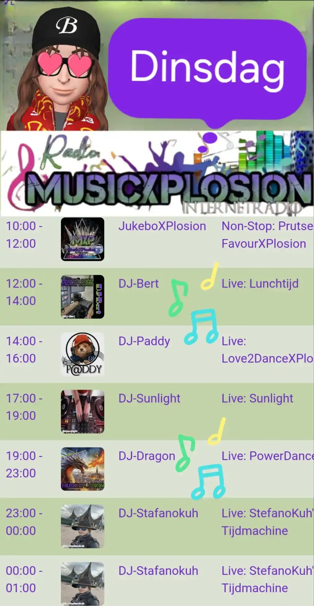 Image from MusicXPlosion Luisteraars: Kom er vandaag gezellig bij MusicXPlosion.nl/app ook is het gezellig b...