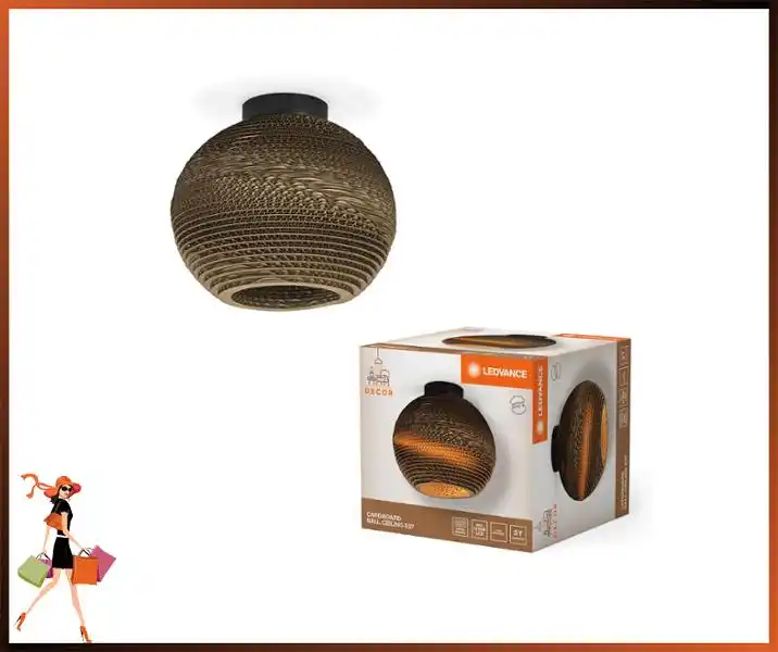 Image from Le Offerte di Joy: 🟢 *LEDVANCE Decor Cardboard Ball marrone in cartone ondulato, leggera...