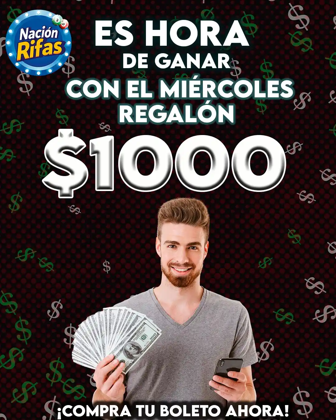 Image from Nación Bet: 🎉 ¡Llegó el Miércoles Regalón de Nación Rifas! 💸 $1000 pueden ser tu...