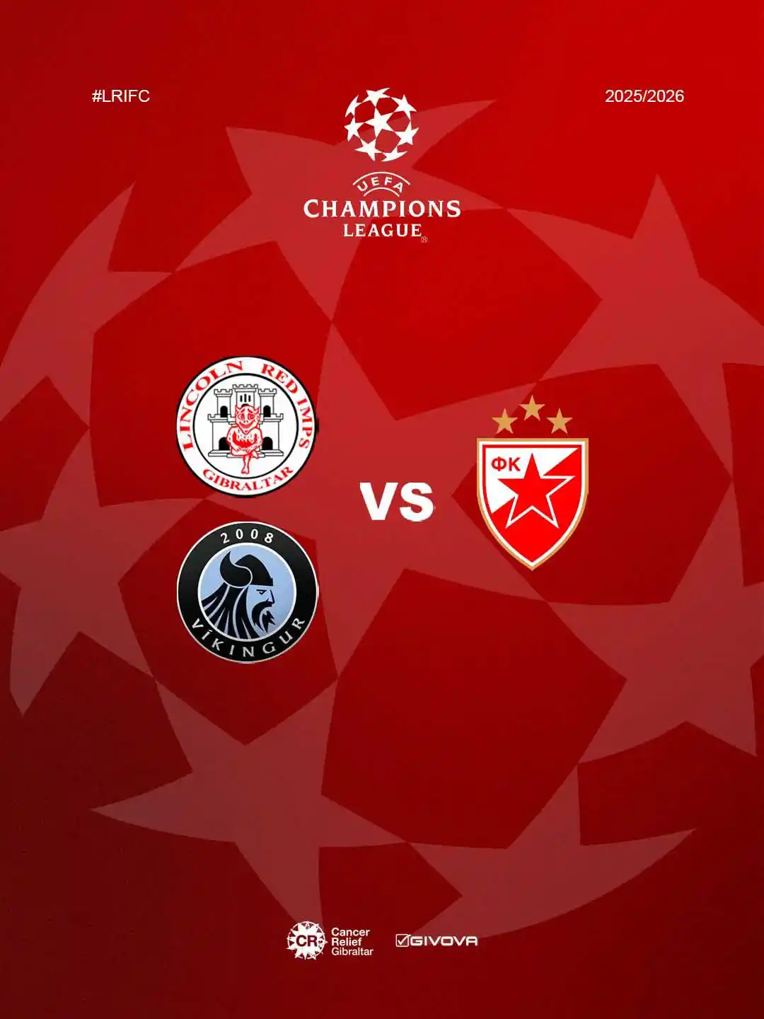 Image from Lincoln Red Imps: 🏆 The winner of our tie against Víkingur 🇫🇴 will face FK Crvena Zve...