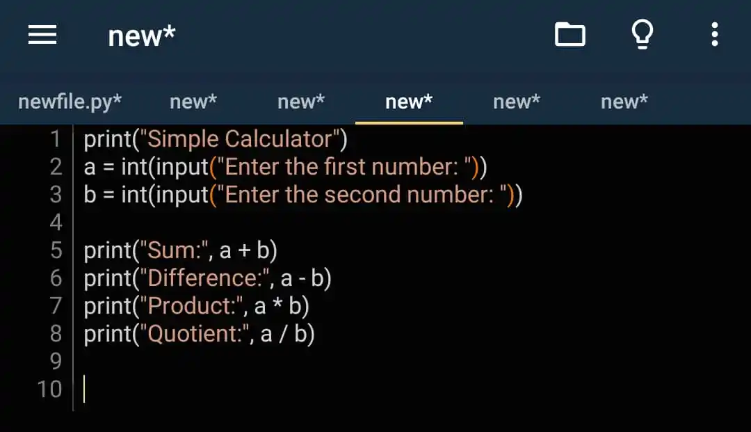 Image from Tech Tutorials Hub: This is a simple calculator that doesnt use elif but simple prints and...