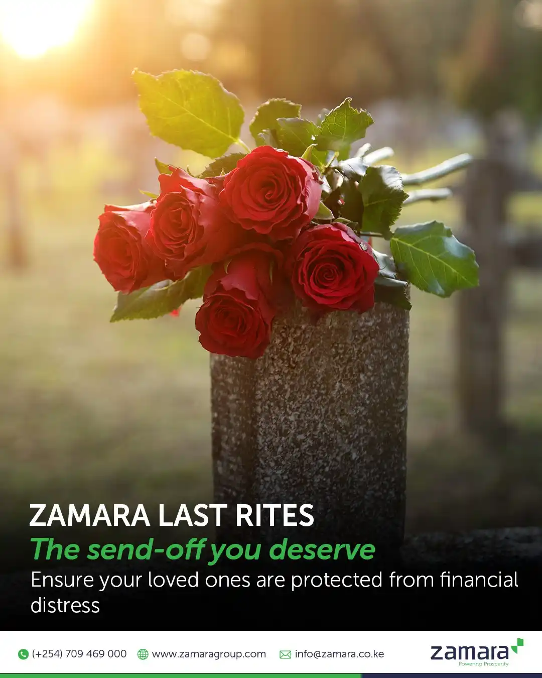 Image from Zamara Group: We give your family the financial strength to honour your life without...