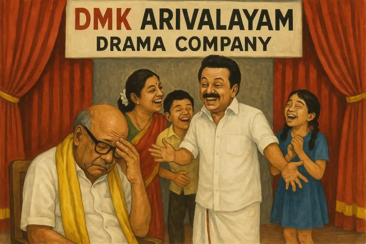 Image from தமிழக வெற்றிக் கழகம் | TVK: What our sister trying to say is simple. DMK is not a political party ...