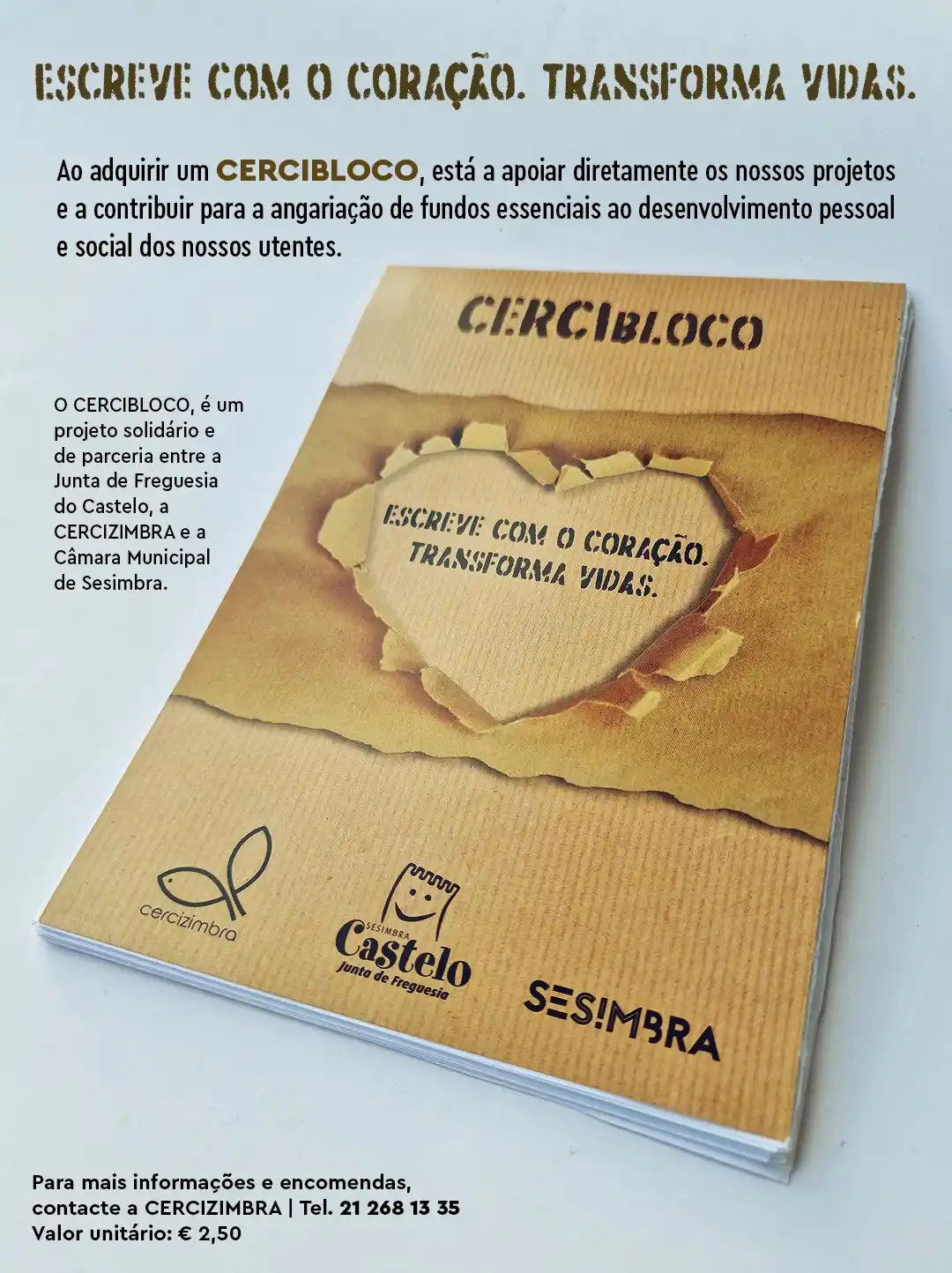 Image from JF CASTELO _  Sesimbra: CERCIBLOCO – Escreve com o Coração. Transforma vidas. 🗒️🩵🗒️❤️🗒️💛 ...