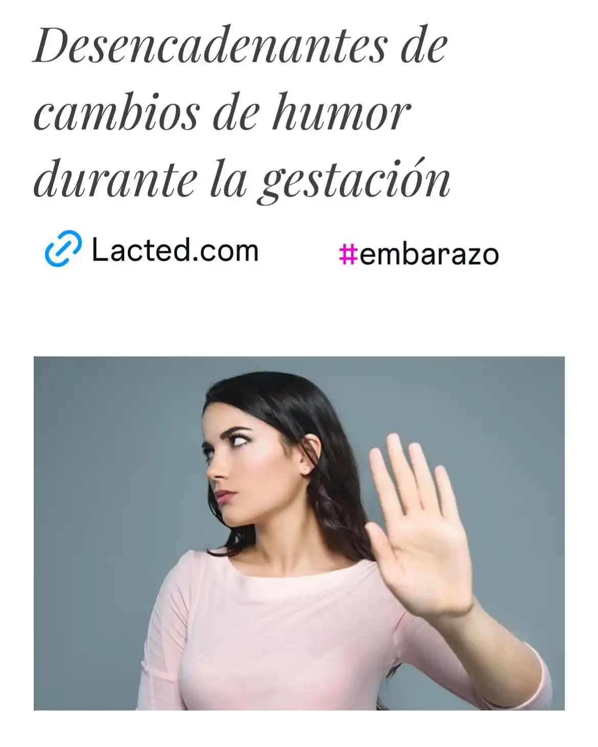 Image from Lacted: Desencadenantes de cambios de humor durante la gestación https://www....