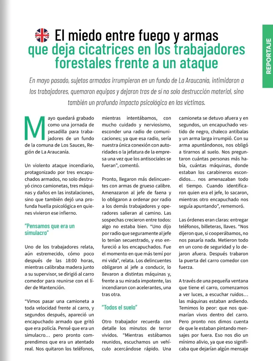 Image from ContratistasForestalesAG: 🌲🌳 “El miedo entre fuego y armas que deja cicatrices en los trabajad...