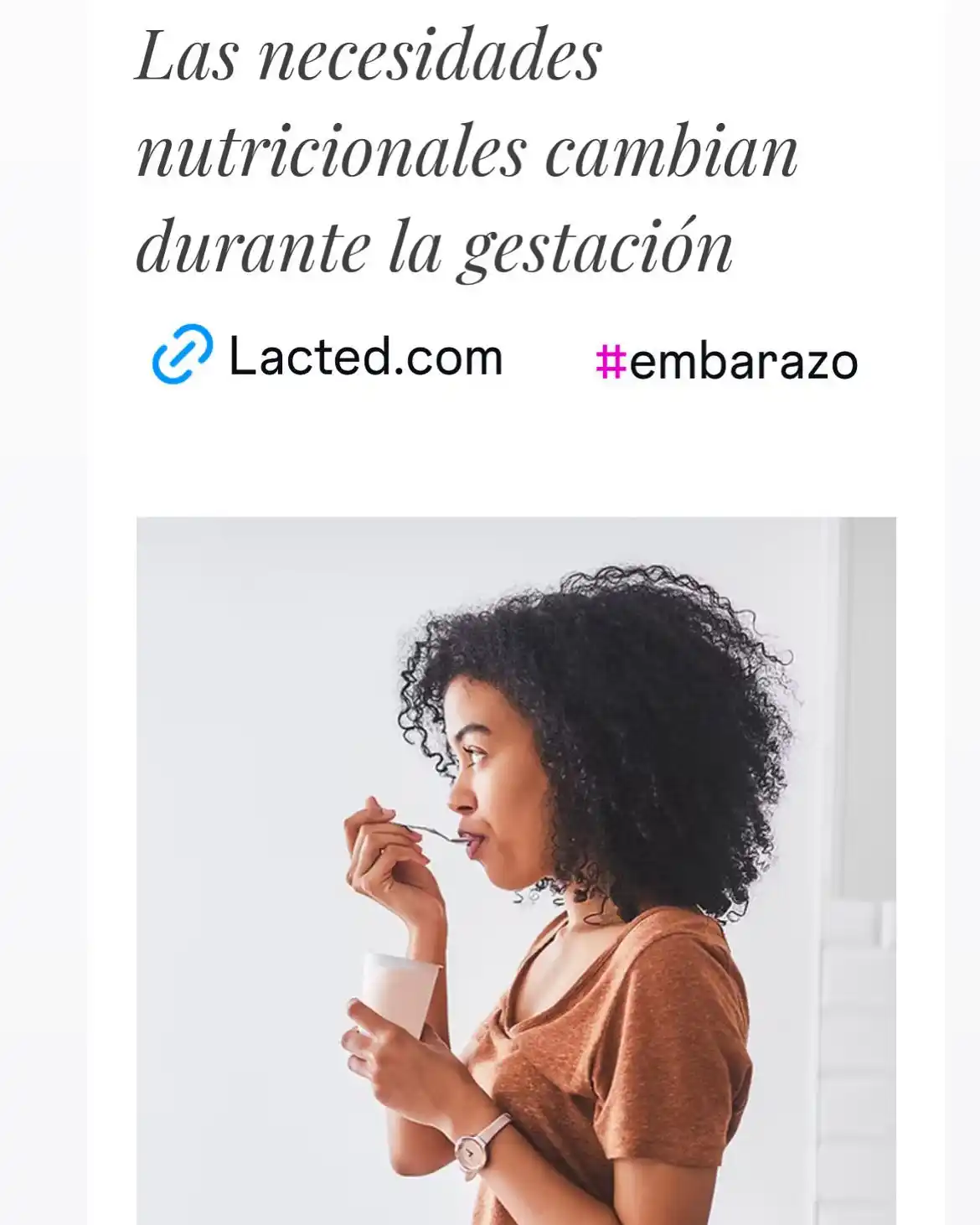 Image from Lacted: Las necesidades nutricionales cambian durante la gestación https://ww...