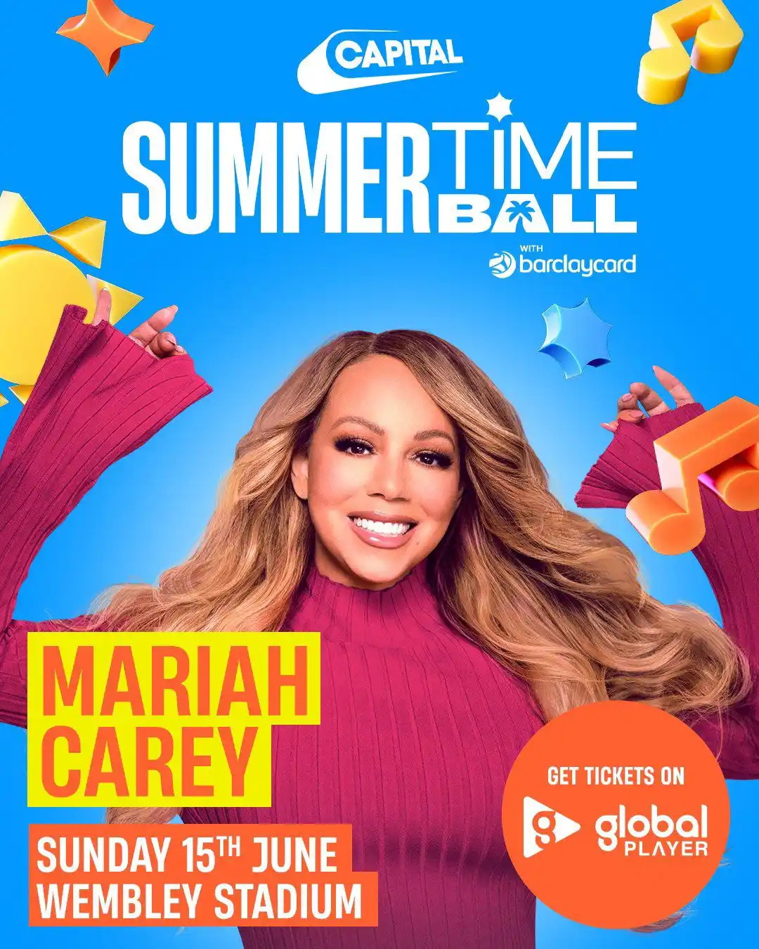 Image from Mariah United: Mariah will perform at Capital’s Summertime Ball today! You can live ...