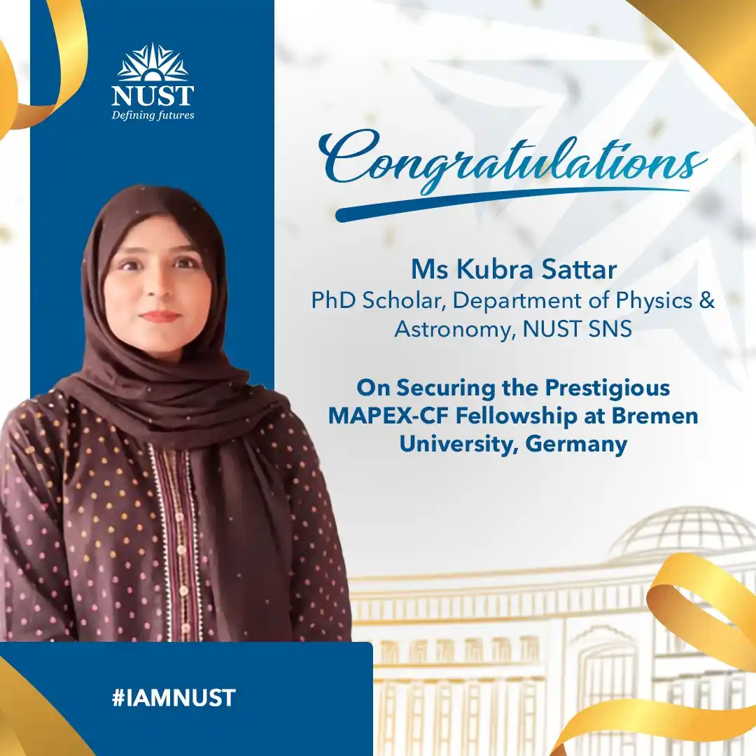 Image from NUST: Ms Kubra Sattar, PhD scholar at the Department of Physics & Astronomy,...